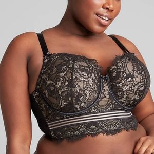 Lane Bryant longline bra, matching garter panty